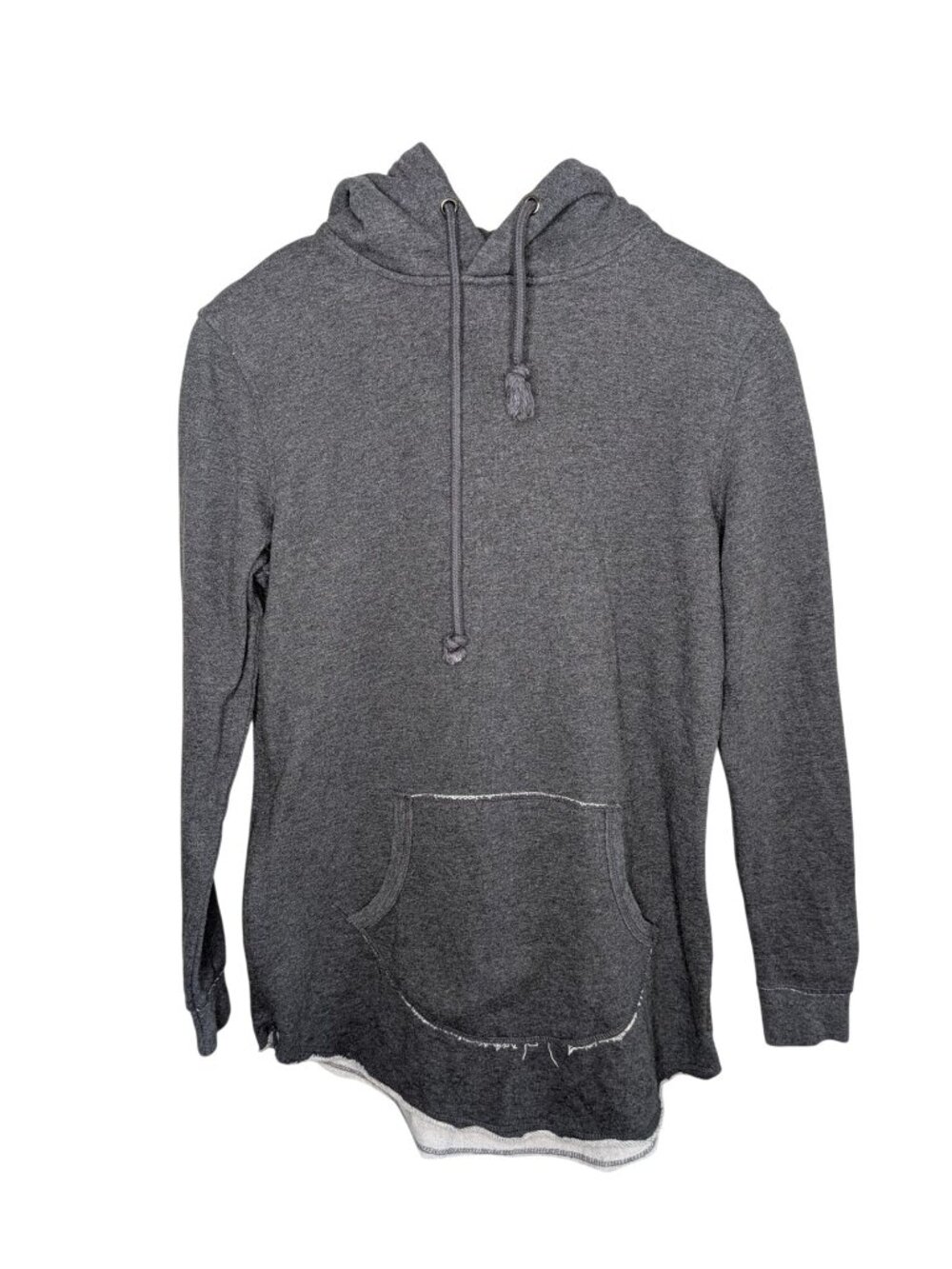 Kith Classics Pinnacle 400 GSM Gray Cotton Hoodie Raw Hem Small